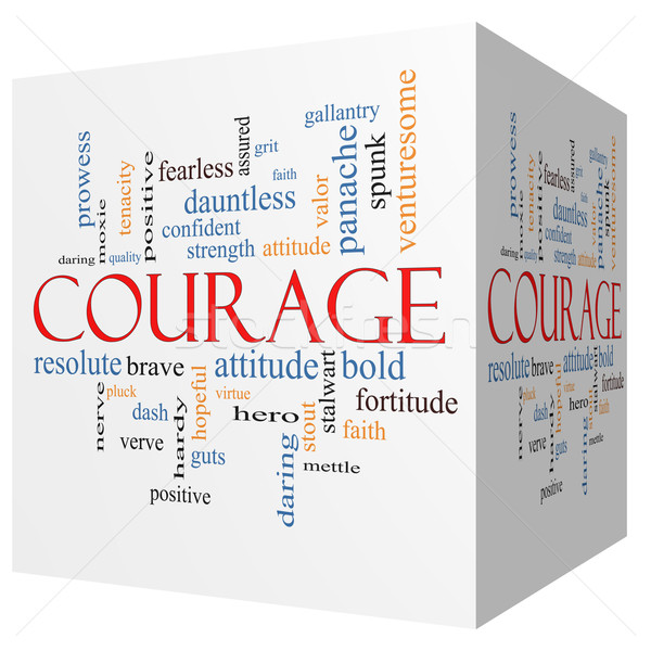 Courage 3D cube Word Cloud Concept Stock photo © mybaitshop