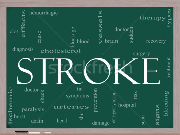 Stroke word cloud on blackboard Stock photo © mybaitshop