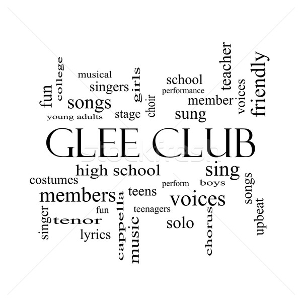 Glee Club Word Cloud Concept in black and white Stock photo © mybaitshop