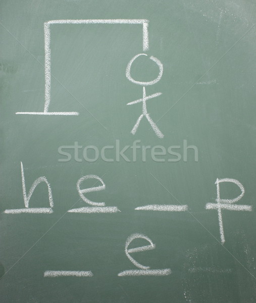 Segítség játék iskolatábla szavak engem ki Stock fotó © mybaitshop