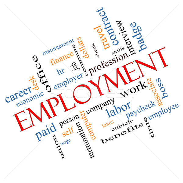 Employment Word Cloud Concept Angled Stock photo © mybaitshop