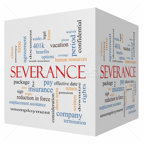 Severance 3D cube Word Cloud Concept Stock photo © mybaitshop