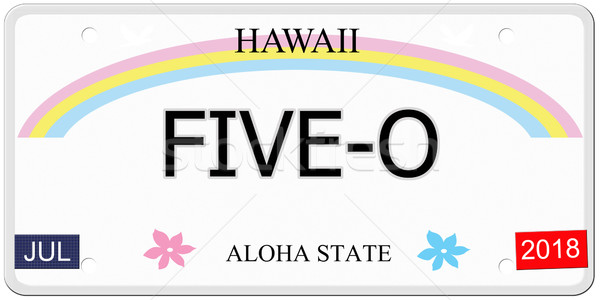 Hawaii Nummernschild geschrieben Nachahmung aloha Stock foto © mybaitshop