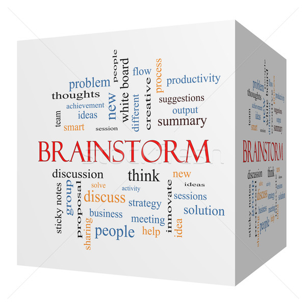 3D cubo nube de palabras ideas Foto stock © mybaitshop