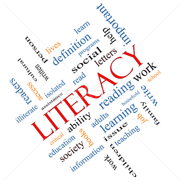 Literacy Word Cloud Concept Angled Stock photo © mybaitshop