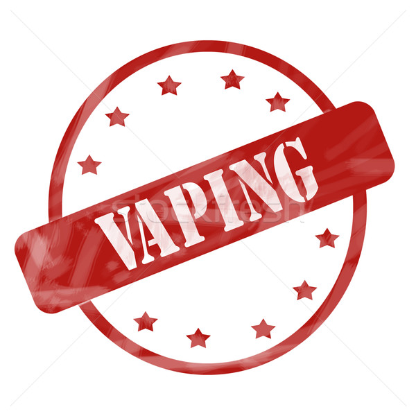 Red Weathered Vaping Stamp Circle and Stars Stock photo © mybaitshop