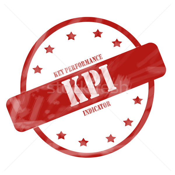 Red Weathered KPI Stamp Circle and Stars Stock photo © mybaitshop