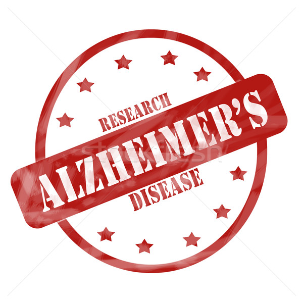 Red Weathered Alzheimer's Disease Research Stamp Circle and Stars Stock photo © mybaitshop