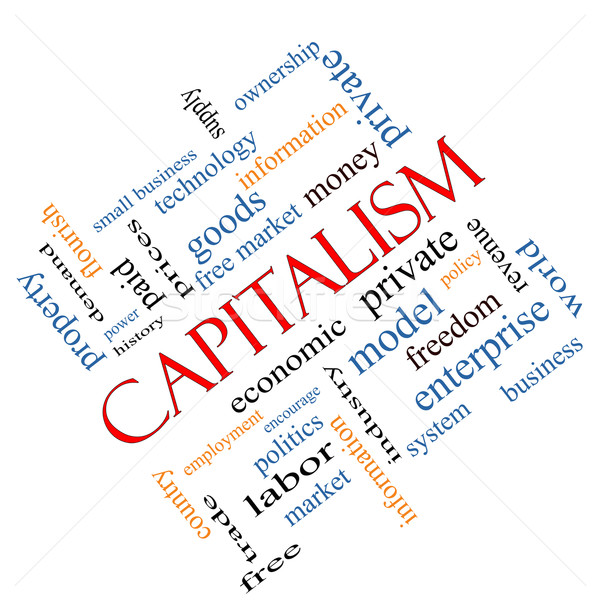 Kapitalizm chmura słowo ekonomiczny wolna więcej Zdjęcia stock © mybaitshop