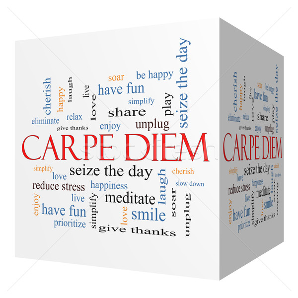 Carpe Diem 3D cube Word Cloud Concept Stock photo © mybaitshop