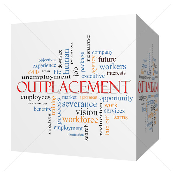 Outplacement 3D cube Word Cloud Concept Stock photo © mybaitshop
