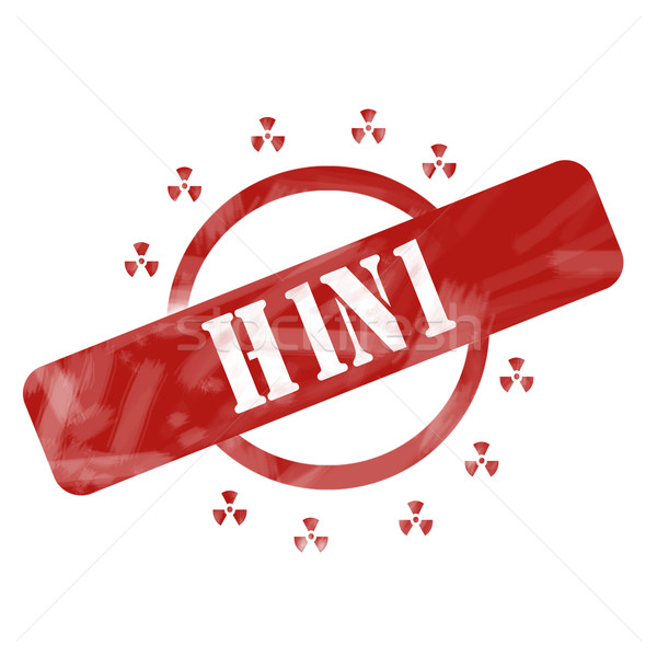красный выветрившийся h1n1 штампа круга признаков Сток-фото © mybaitshop