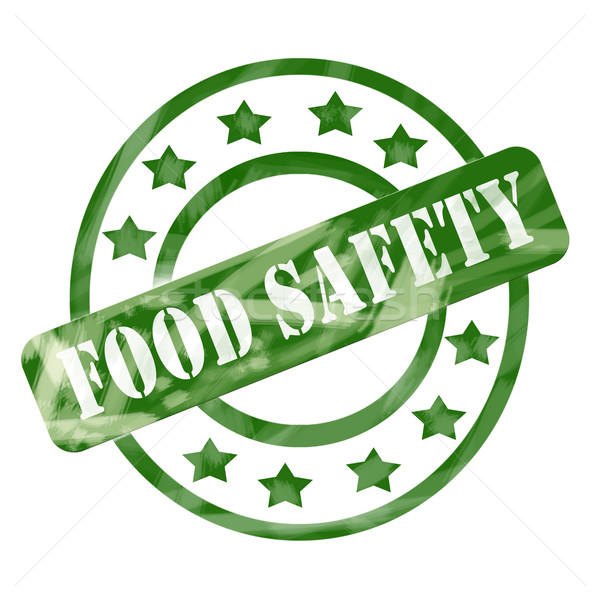 Green Weathered Food Safety Stamp Circles and Stars Stock photo © mybaitshop