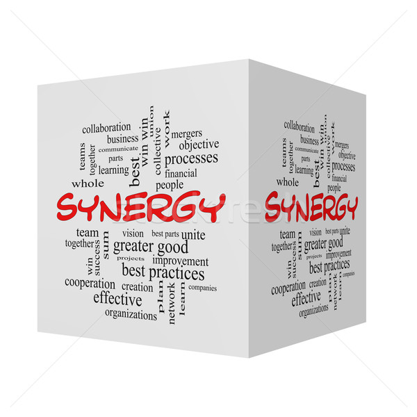 Synergy 3D Word Cloud Concept in red caps Stock photo © mybaitshop