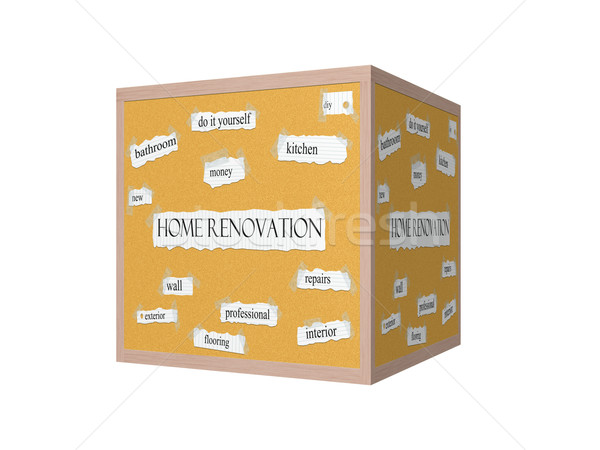 Home Renovation 3D Corkboard Word Concept Stock photo © mybaitshop