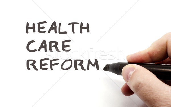 Yazı sağlık reform yazılı siyah el Stok fotoğraf © mybaitshop