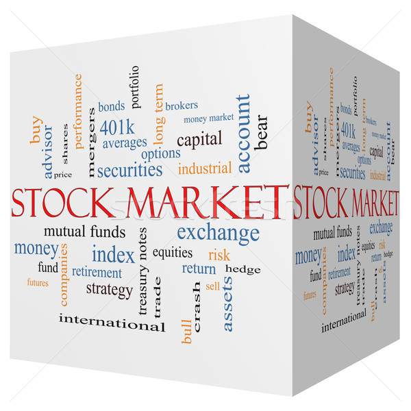 Stock Market 3D cube Word Cloud Concept Stock photo © mybaitshop