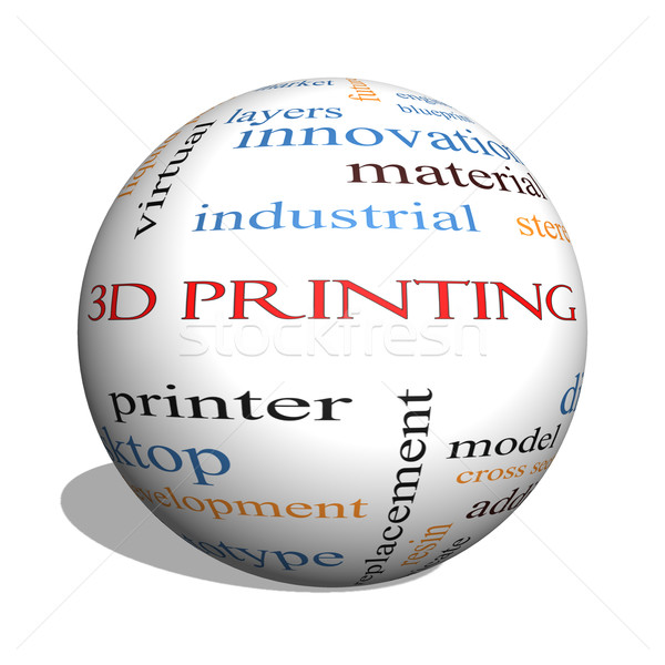 3D Printing 3D sphere Word Cloud Concept Stock photo © mybaitshop