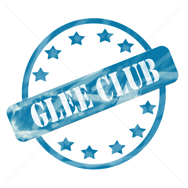 Blue Weathered Glee Club Stamp Circle and Stars Stock photo © mybaitshop