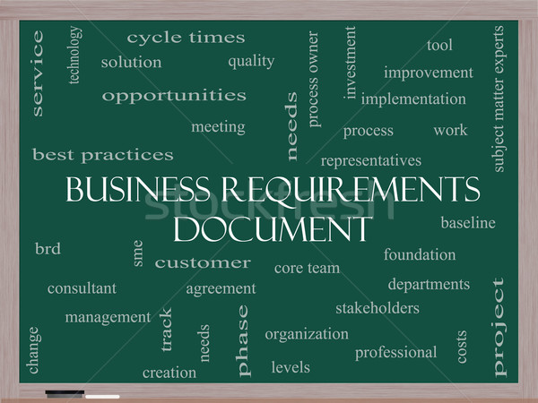 Business Requirements Document Word Cloud Concept on a Blackboard Stock photo © mybaitshop