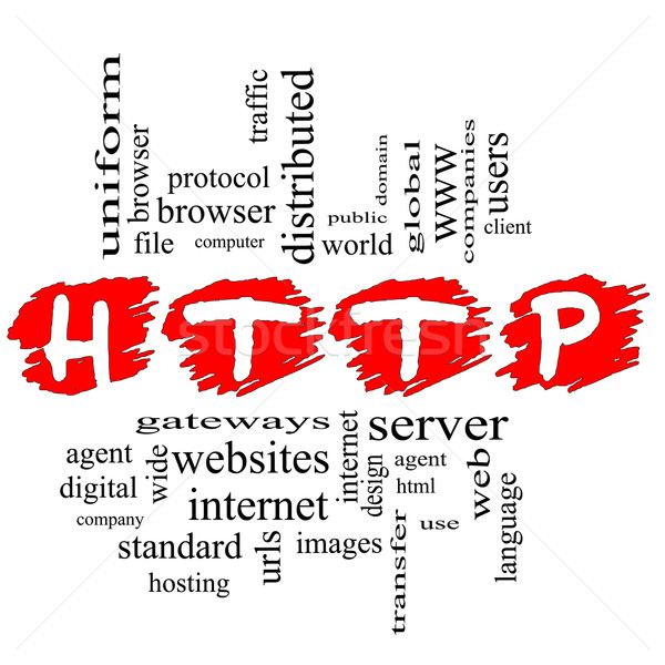 HTTP Word Cloud Concept scribbled Stock photo © mybaitshop