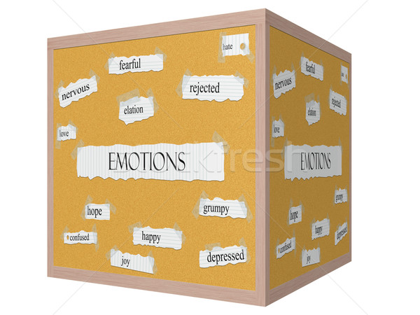 Emotions 3D cube Corkboard Word Concept Stock photo © mybaitshop