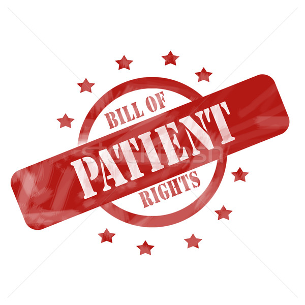 Red Weathered Patient Stamp Circle and Stars design Stock photo © mybaitshop