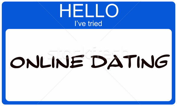 Hello I've Tried Online Dating blue name tag Stock photo © mybaitshop