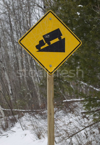 Yellow Truck Incline Sign Stock photo © mybaitshop