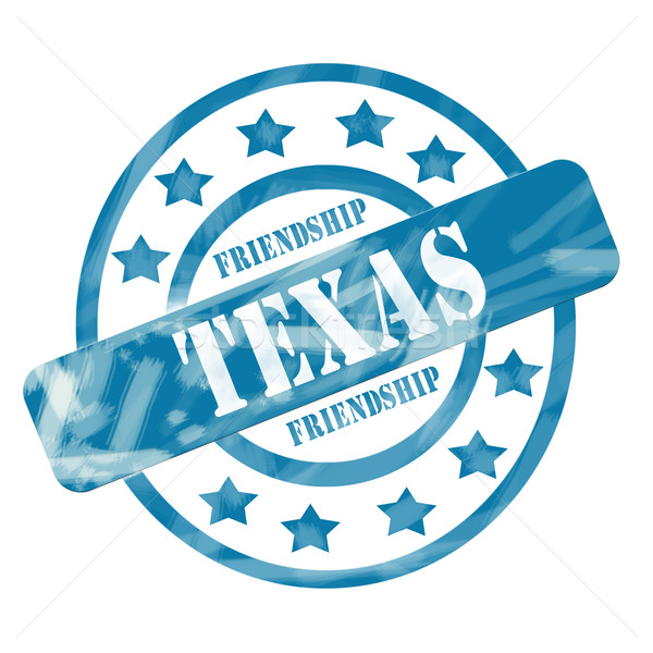 Blue Weathered Texas Stamp Circles and Stars Stock photo © mybaitshop