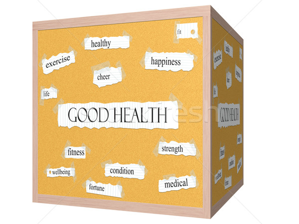 Good Health 3D cube Corkboard Word Concept Stock photo © mybaitshop