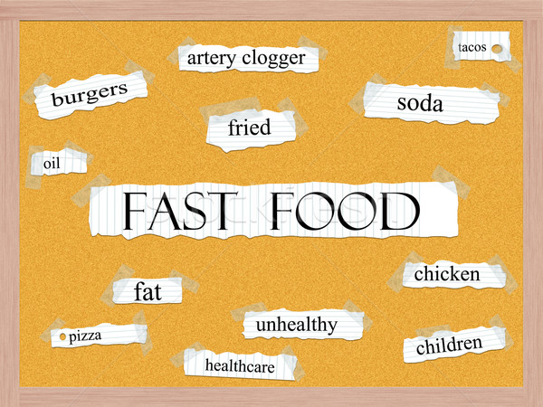 Fast Food Corkboard Word Concept Stock photo © mybaitshop