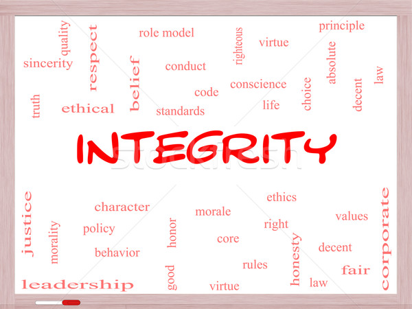 Integrity Word Cloud Concept on a Whiteboard Stock photo © mybaitshop