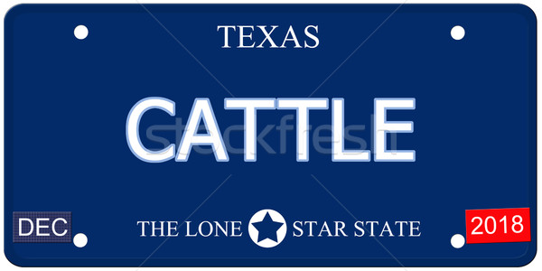 Cattle Texas Imitation License Plate Stock photo © mybaitshop
