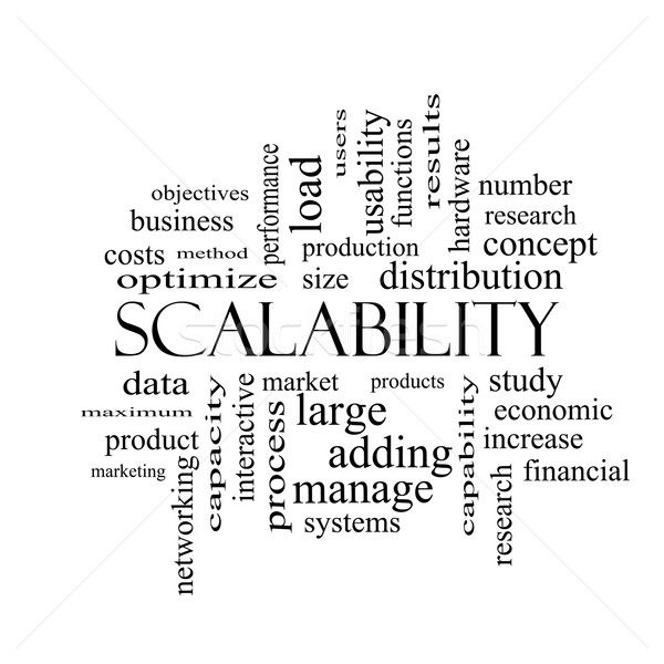 Scalability Word Cloud Concept in black and white Stock photo © mybaitshop