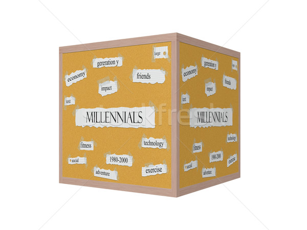 Millennials 3D Corkboard Word Concept Stock photo © mybaitshop