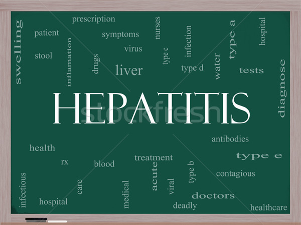 Hepatitis Word Cloud Concept on a Blackboard Stock photo © mybaitshop