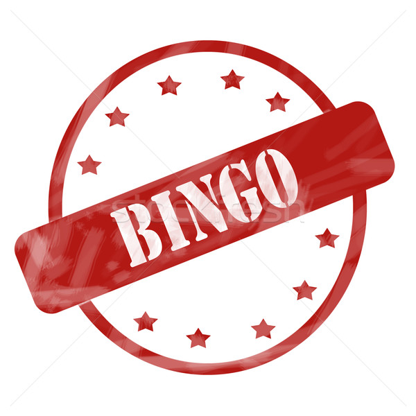 Rood verweerde bingo stempel cirkel sterren Stockfoto © mybaitshop