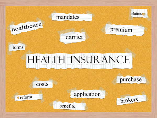 Health Insurance Corkboard Word Concept Stock photo © mybaitshop