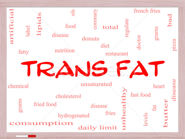 Trans Fat Word Cloud Concept on a Whiteboard Stock photo © mybaitshop