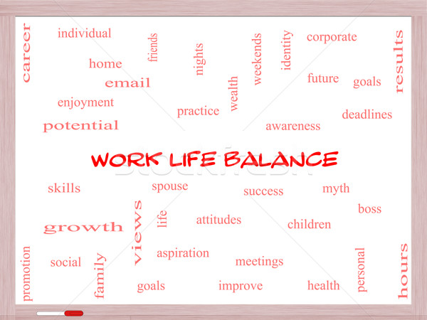 Zdjęcia stock: Pracy · życia · równowagi · chmura · słowo