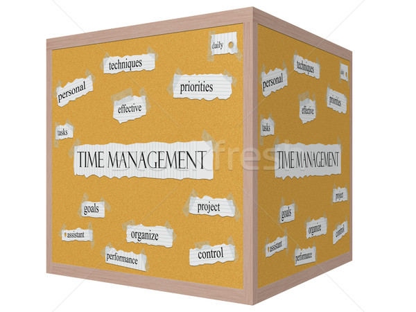 Time Management 3D cube Corkboard Word Concept Stock photo © mybaitshop