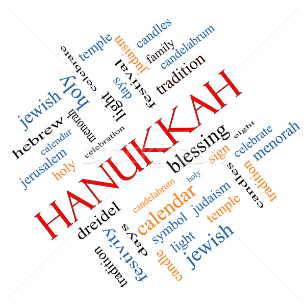 Hanukkah Word Cloud Concept Angled Stock photo © mybaitshop