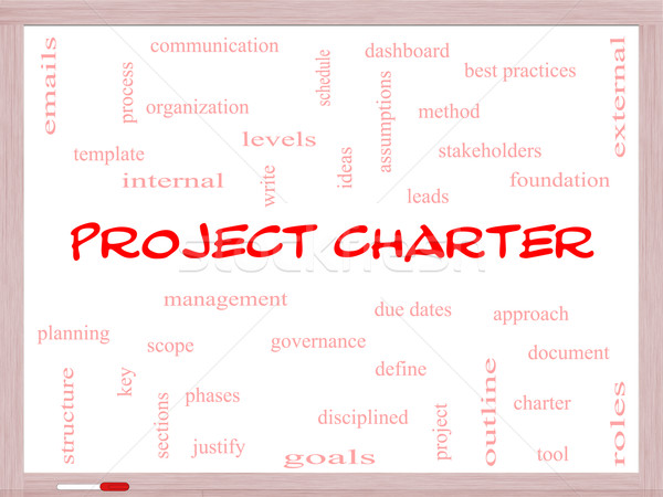 Project Charter Word Cloud Concept on a Whiteboard Stock photo © mybaitshop