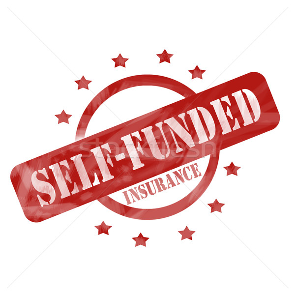 Red Self Funded Insurance Circles stamp design Stock photo © mybaitshop