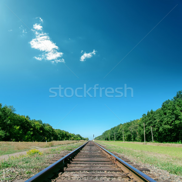 deep blue sky over old railroad Stock photo © mycola