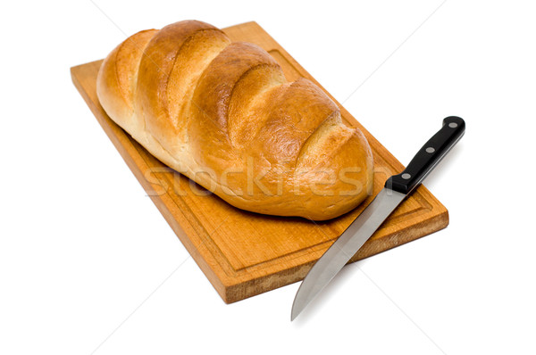 fresh natural bread with knife on breadboard Stock photo © mycola