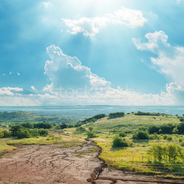 hot sun over cracked mountain Stock photo © mycola