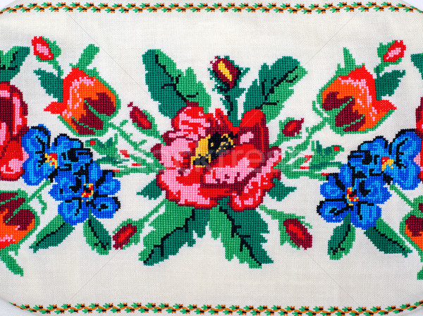 embroidered good by cross-stitch pattern Stock photo © mycola