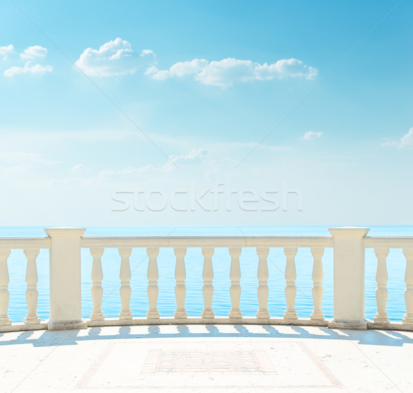 balcony near sea under cloudy sky Stock photo © mycola